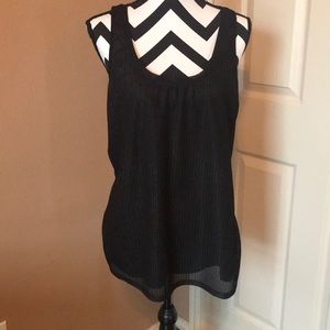 Black and gold scoop neck top
